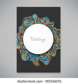Beautiful card with bright doodle pattern, vector illustration