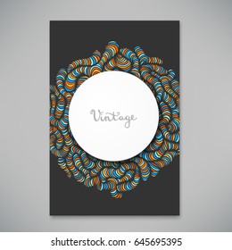 Beautiful card with bright doodle pattern, vector illustration