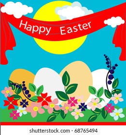Beautiful card by a holiday Easter