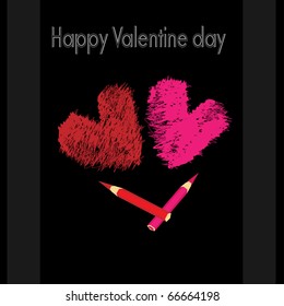 Beautiful card by the Valentine's day a vector