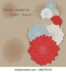 Beautiful card with chrysanthemum and place for your text. Can be used as an invitation for a wedding or as a background