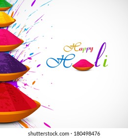 Beautiful card colorful holi gulal presentation celebration festival vector background