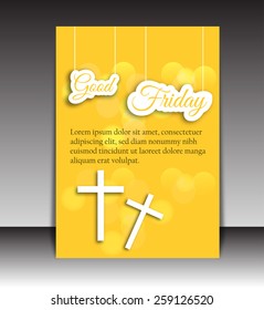 Beautiful card colorful religious background for good friday brochure template design.