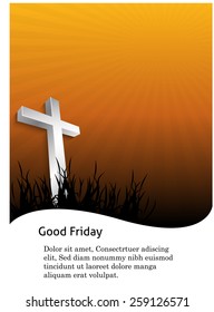 Beautiful card colorful religious background for good friday brochure template design.