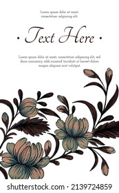 Beautiful card with composition of flowers floral frame card.