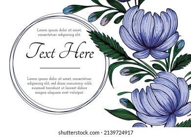 Beautiful card with composition of flowers floral frame card.