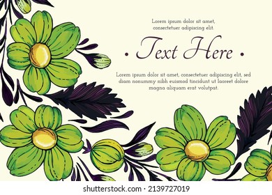 Beautiful card with composition of flowers floral frame card.