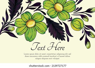 Schöne Karte mit Blumenzusammensetzung Blumenrahmen Karte.