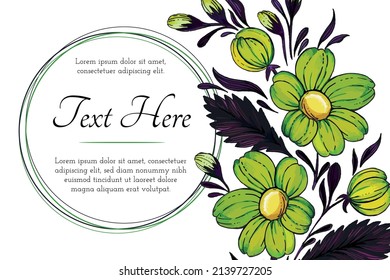 Beautiful card with composition of flowers floral frame card.
