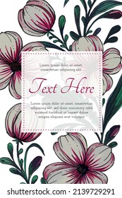 Beautiful card with composition of flowers floral frame card.