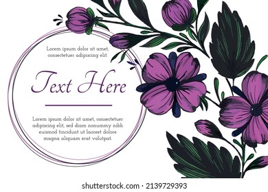 Beautiful card with composition of flowers floral frame card.