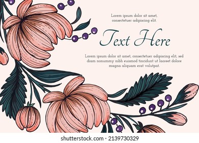 Beautiful card with composition of flowers floral frame card.