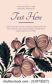 Beautiful card with composition of flowers floral frame card.