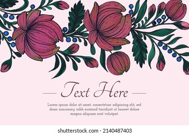 Beautiful card with composition of flowers floral frame card.