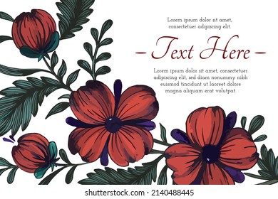 Beautiful card with composition of flowers floral frame card.
