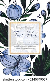 Bonita carta con la composición de flores ucranianas dibujadas a mano