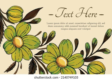 Schöne Karte mit der Zusammensetzung der handgezogenen ukrainischen Blumen