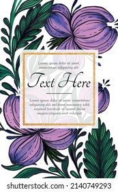 Beautiful card with composition of hand drawn ukrainian flowers