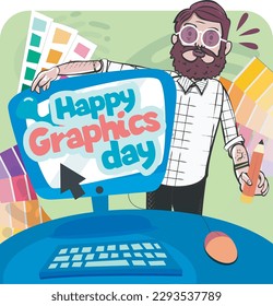 A beautiful card to congratulate World Graphics Day