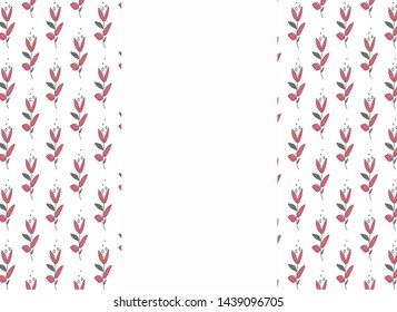 beautiful card and cover design pattern with Flora vector with White background n red green texture