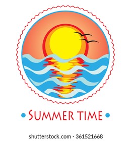 Beautiful card design with a sunset.