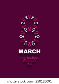 Beautiful card design for Women's day.
