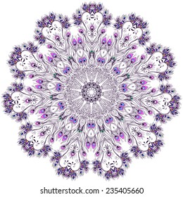 Beautiful card with Feather. Card of mandala in vector, cards or for any other kind of design, birthday and other holiday.Bright illustration. Pattern with peacock, background, kaleidoscope, india