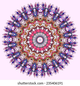 Beautiful card with Feather.Card of mandala in vector, cards or for any other kind of design, birthday and other holiday.Bright illustration. Pattern with peacock, background, kaleidoscope, india