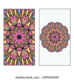 Beautiful Card With Floral Mandala. Art Traditional, Islam, Arabic, Indian, Magazine, Elements With Mandala. Vector Illustration