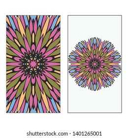 Beautiful Card With Floral Mandala. Art Traditional, Islam, Arabic, Indian, Magazine, Elements With Mandala. Vector Illustration