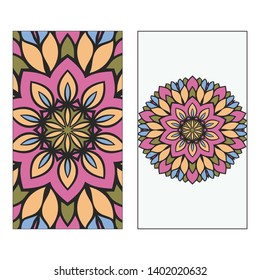 Beautiful Card With Floral Mandala. Art Traditional, Islam, Arabic, Indian, Magazine, Elements With Mandala. Vector Illustration