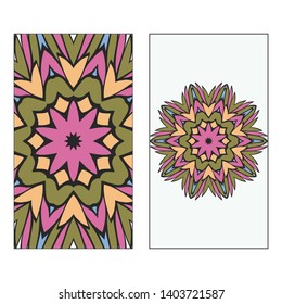 Beautiful Card With Floral Mandala. Art Traditional, Islam, Arabic, Indian, Magazine, Elements With Mandala. Vector Illustration