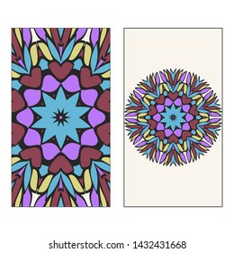 Beautiful Card With Floral Mandala. Art Traditional, Islam, Arabic, Indian, Magazine, Elements With Mandala. Vector Illustration