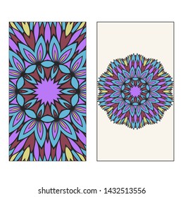 Beautiful Card With Floral Mandala. Art Traditional, Islam, Arabic, Indian, Magazine, Elements With Mandala. Vector Illustration