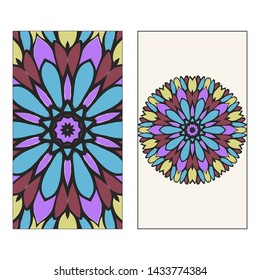 Beautiful Card With Floral Mandala. Art Traditional, Islam, Arabic, Indian, Magazine, Elements With Mandala. Vector Illustration