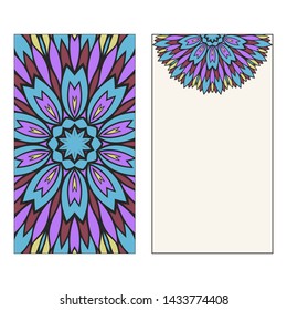 Beautiful Card With Floral Mandala. Art Traditional, Islam, Arabic, Indian, Magazine, Elements With Mandala. Vector Illustration
