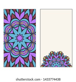 Beautiful Card With Floral Mandala. Art Traditional, Islam, Arabic, Indian, Magazine, Elements With Mandala. Vector Illustration