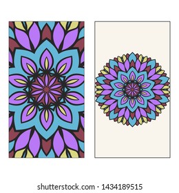 Beautiful Card With Floral Mandala. Art Traditional, Islam, Arabic, Indian, Magazine, Elements With Mandala. Vector Illustration