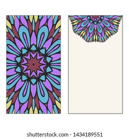 Beautiful Card With Floral Mandala. Art Traditional, Islam, Arabic, Indian, Magazine, Elements With Mandala. Vector Illustration