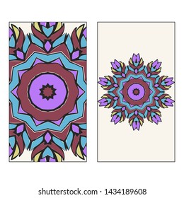 Beautiful Card With Floral Mandala. Art Traditional, Islam, Arabic, Indian, Magazine, Elements With Mandala. Vector Illustration