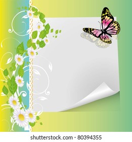 Beautiful card with flowers and butterflies