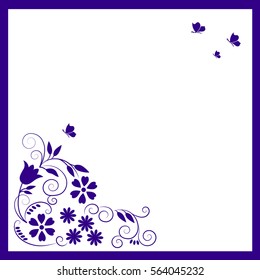Beautiful card with flowers and butterfly