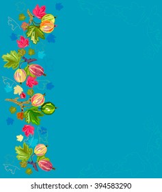 beautiful card with gooseberries