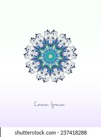 Beautiful card Hand drawn with Feather. Card of mandala in vector, any other kind of design, birthday and other holiday Watercolor illustration. Pattern with peacock, background, kaleidoscope, india