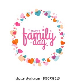 A Beautiful card of Happy family day with stylish calligraphy.