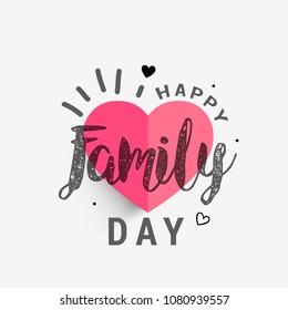 A Beautiful card of Happy family day with stylish calligraphy.
