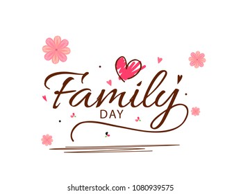 A Beautiful card of Happy family day with stylish calligraphy.