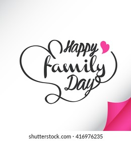 A Beautiful card of Happy family day with stylish calligraphy.