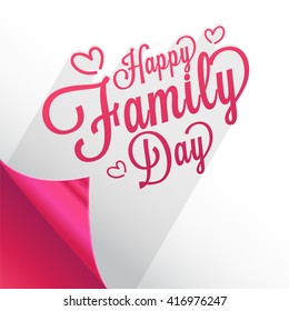 A Beautiful card of Happy family day with stylish calligraphy.
