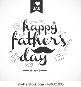 A beautiful card of happy fathers day with stylish typography.